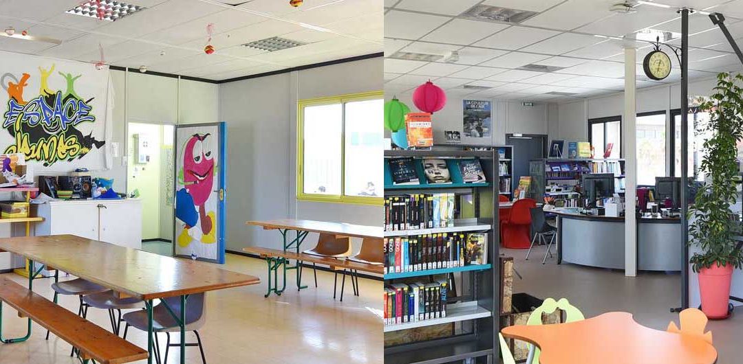 Réhabilitation du préfabriqué CLSH en bibliothèque